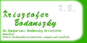 krisztofer bodanszky business card